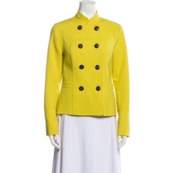 Magaschoni Jackets & Blazers - Magaschoni Collection Blazer Jacket Double Breasted Luxury Wool Mustard Yellow M
